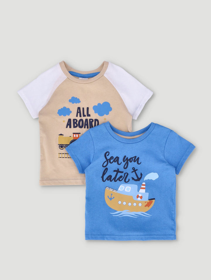 Baby Boys 2 Pack Everyday Scooter Tee - Blue