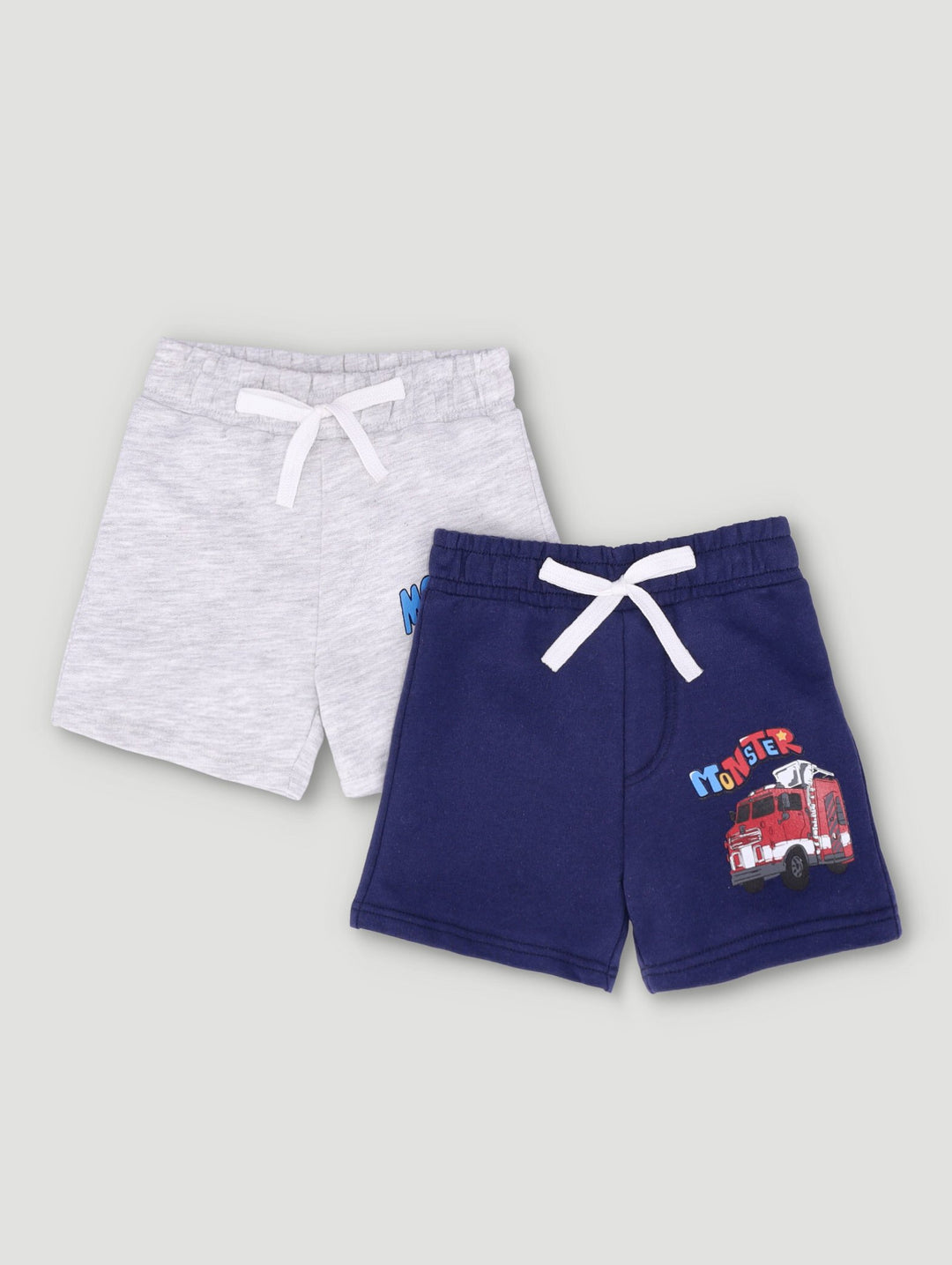 Baby Boys 2 Pack Everyday Monster Shorts - Navy
