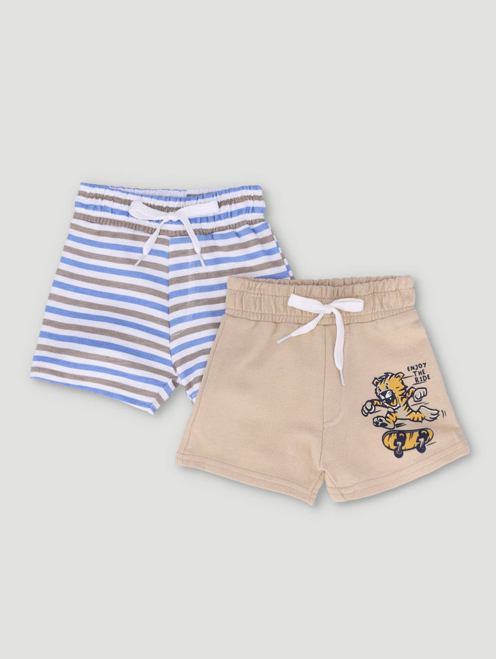 Baby Boys 2 Pack Everyday Animal Surfer Shorts - Blue