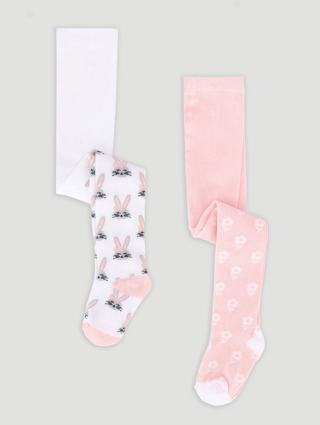 Pre-Girls 2 Pack Bunny Polka Dot Tights - Pink