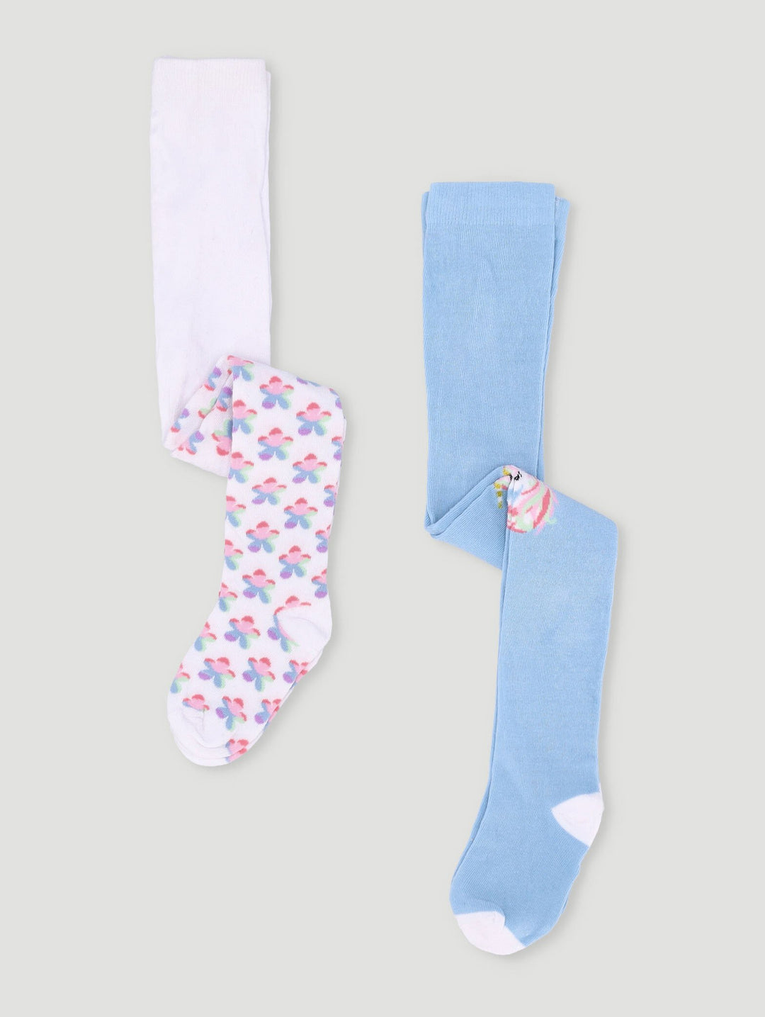 Pre-Girls 2 Pack Unicorn Tights - Blue