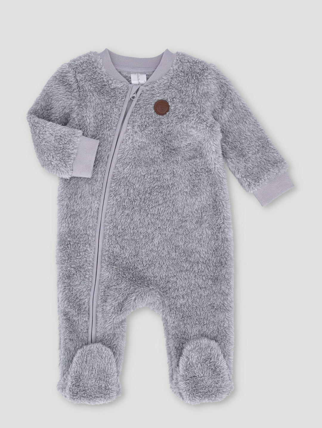 Baby Boys Crew Neck Sherpa Sleepsuit - Grey