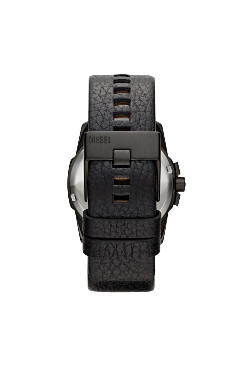 Mens Master Chief Three-Hand Date Black Leather Watch