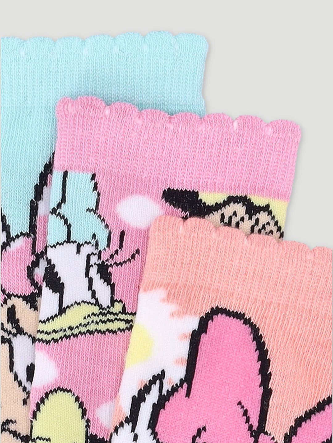 Pre-Girls 3 Pack Minnie Anklet Socks - Turquoise