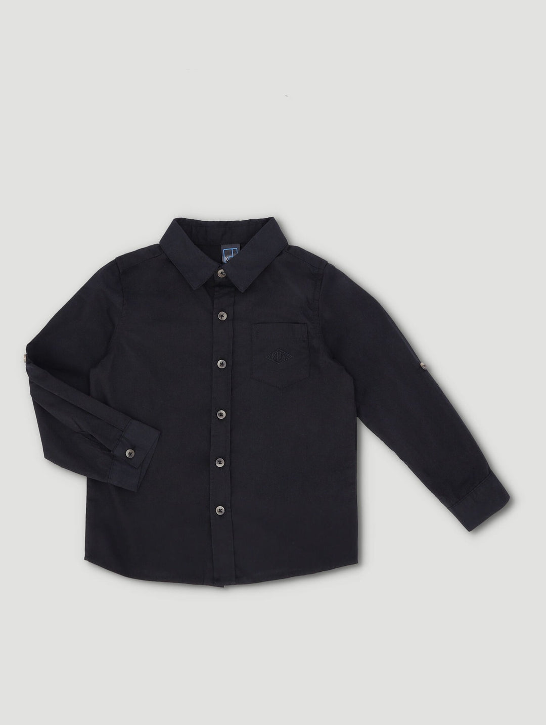 Boys Pre-Boys Long Sleeve Plain Roll-Up Sleeve Shirt - BlackShirts Edgars Boys Pre-Boys Long Sleeve Plain Roll-Up Sleeve Shirt - BlackShirts Edgars