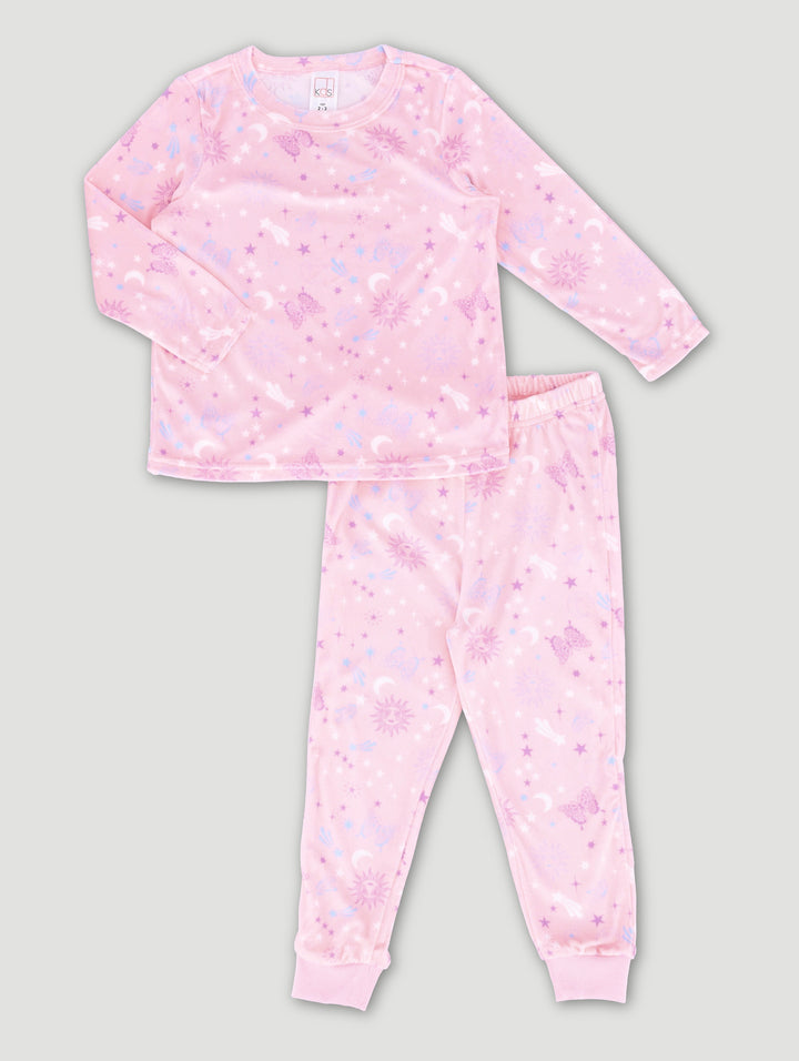 Pre-Girls Brushed Velour Sleepset - Pink