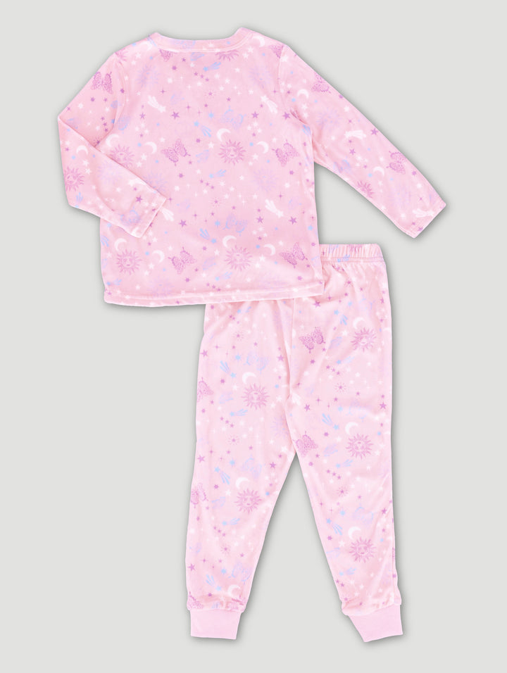 Pre-Girls Brushed Velour Sleepset - Pink