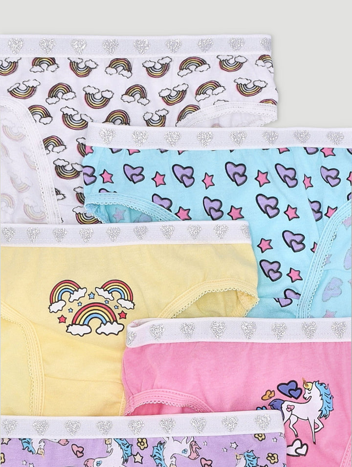 Pre-Girls 5 Pack Unicorn Rainbow Panties