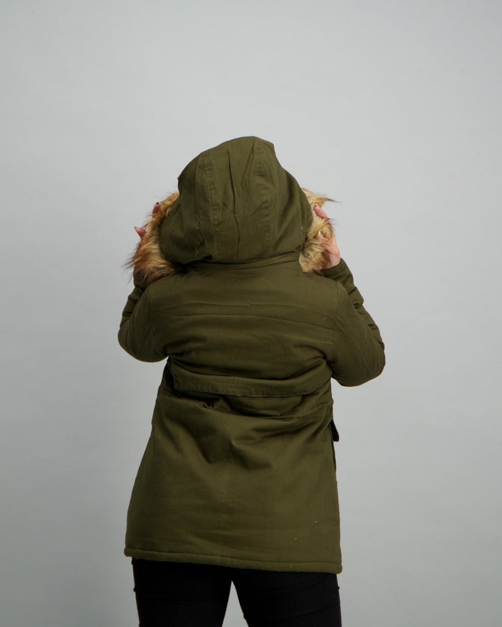 Ladies Khaki Parka Jacket