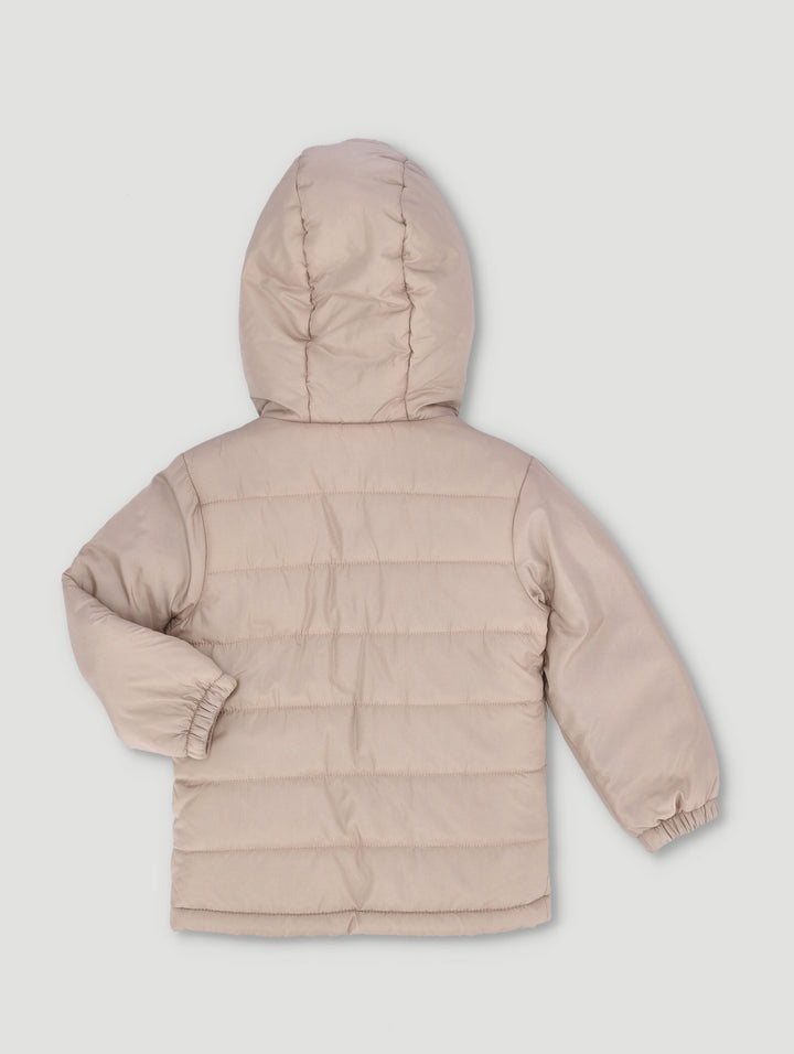 Pre-Boys Sherpa Lined Parka Jacket - Stone