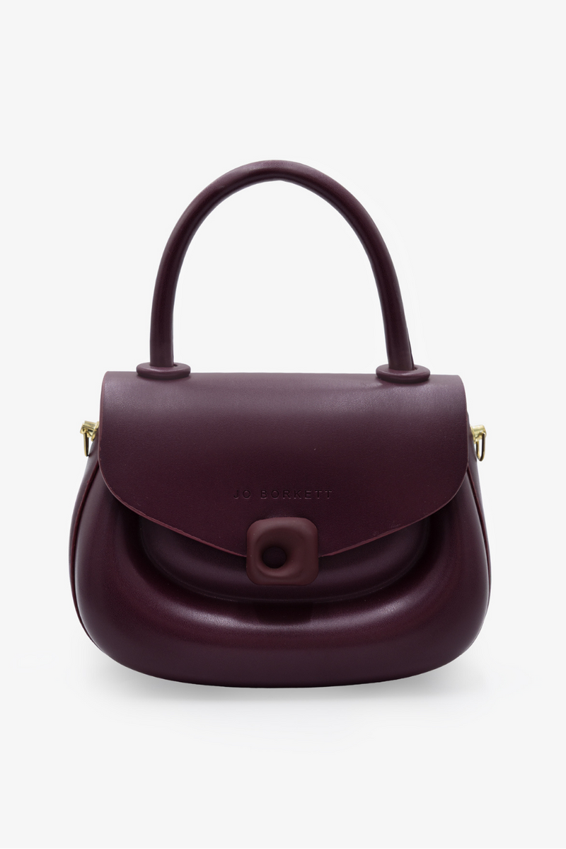 Florence Flap Bag With Top Handle - Plum