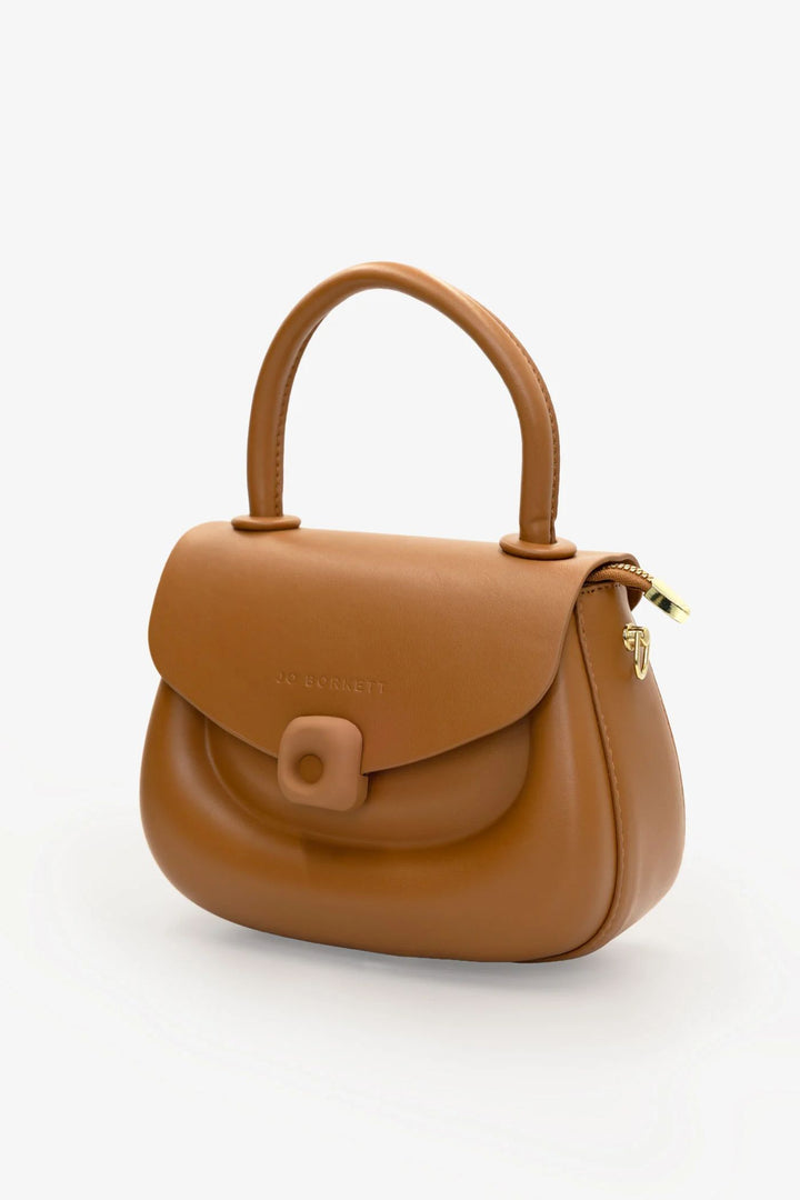 Florence Flap Bag With Top Handle - Tan