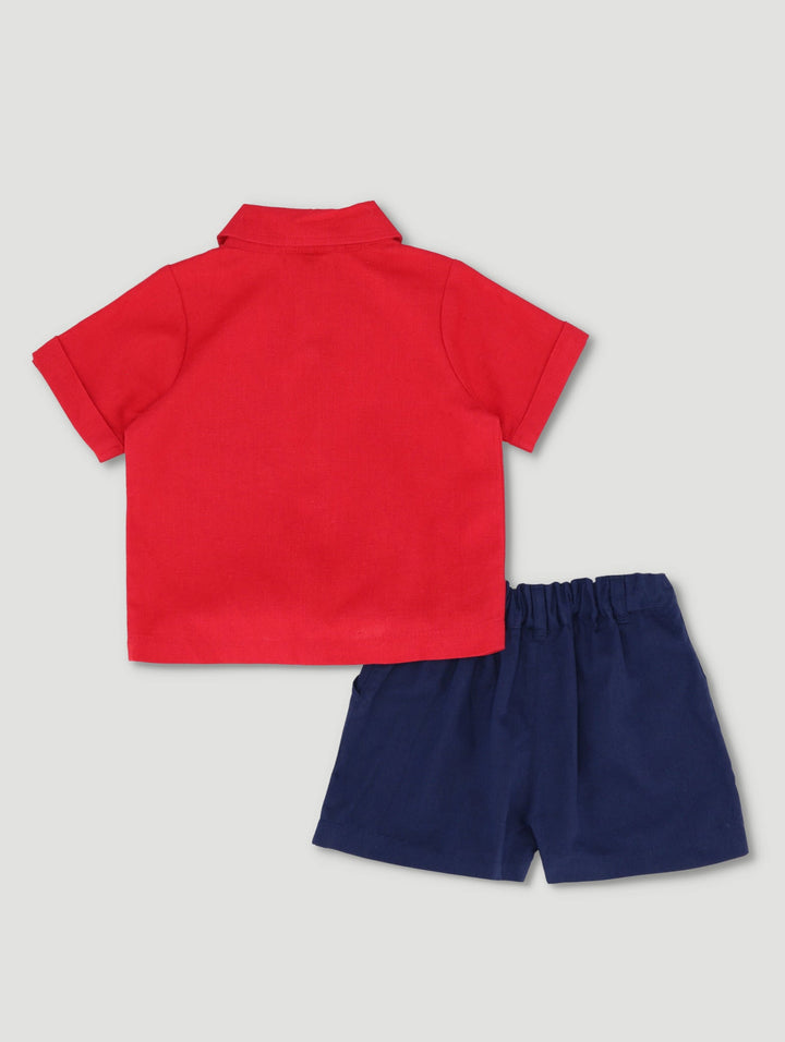 Keedo Baby Boys Imperial Embroidered Linen Set - Multi