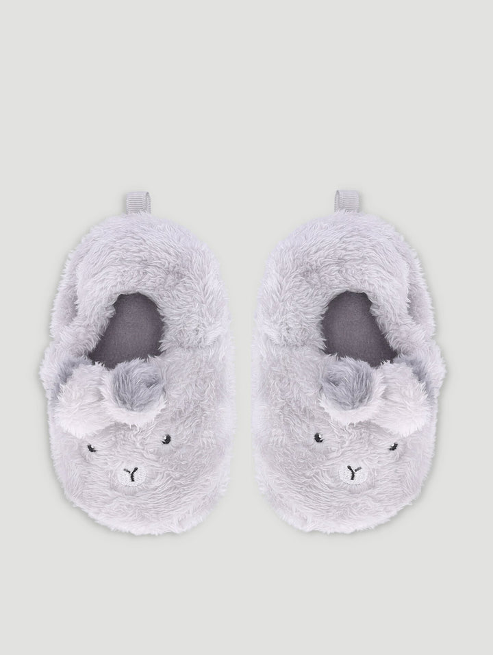 Baby Boys Bunny Slipper - Light Grey