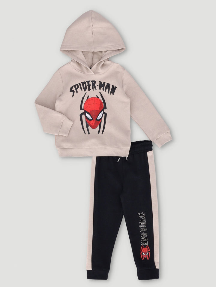 Pre-Boys Spiderman Fleece Hoody - Stone