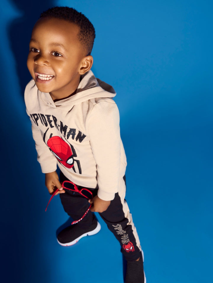 Pre-Boys Spiderman Fleece Hoody - Stone