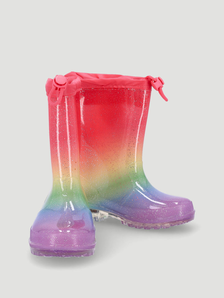 Pre-Girls Rainbow Light Up Wellington Boots