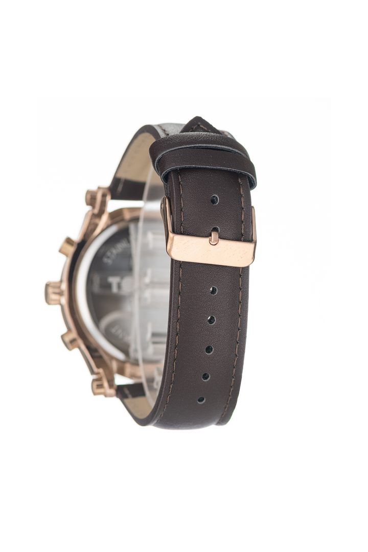 Brown Leather Strap Analogue Watch - Brown