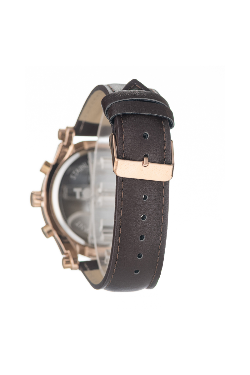 Brown Leather Strap Analogue Watch - Brown