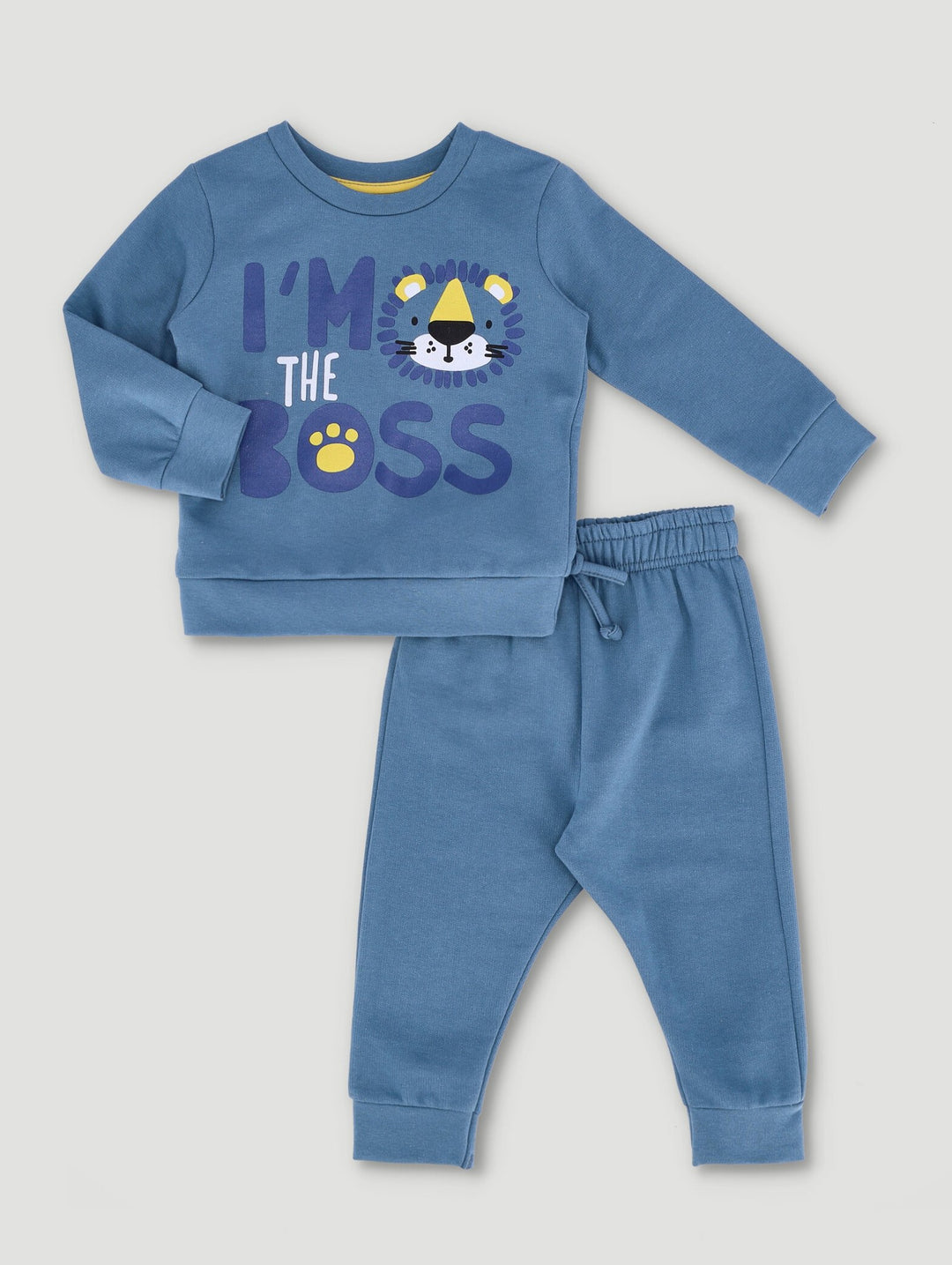 Baby boys Statement  Im The Boss Fleece Set - Blue
