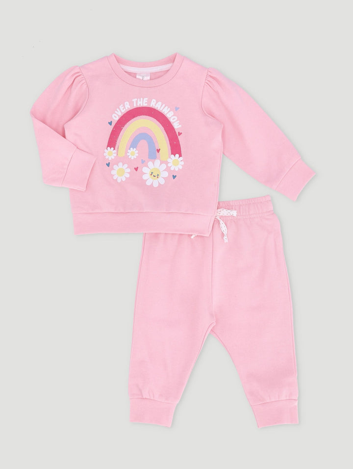 Baby Girls Mommy's Rainbow Tracksuit - Pink