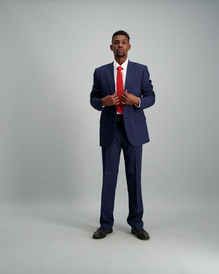 Men's Blue Regular Fit Suit Jacket - Dark Blue