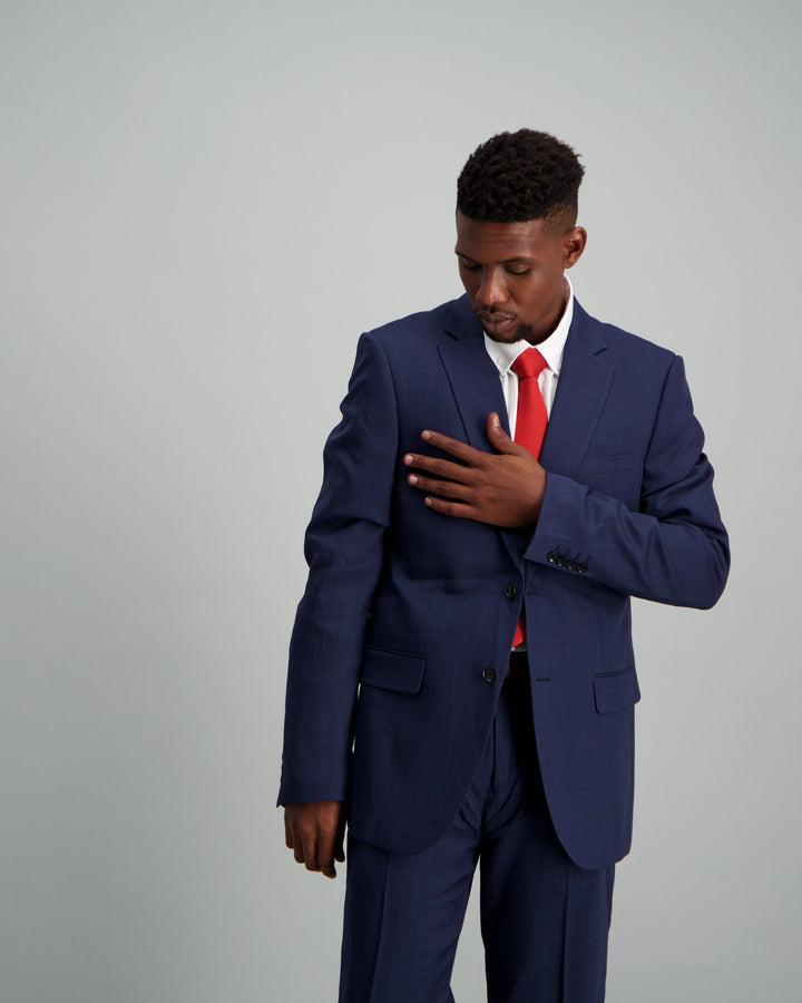 Men's Blue Regular Fit Suit Jacket - Dark Blue