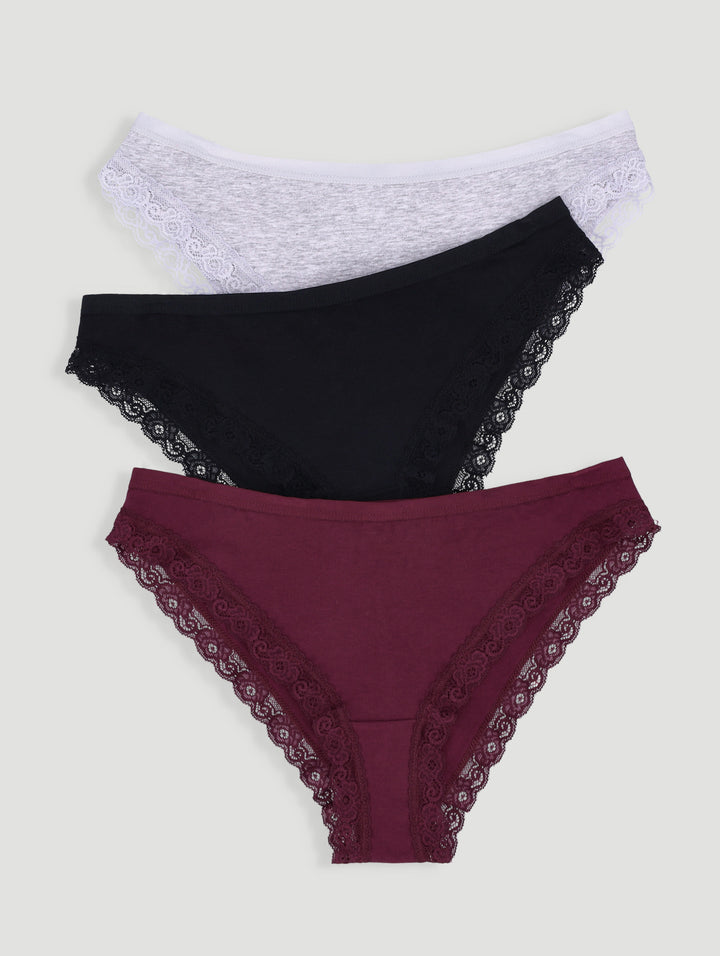 3 Pack Cotton Stretch Brazilian Panties
