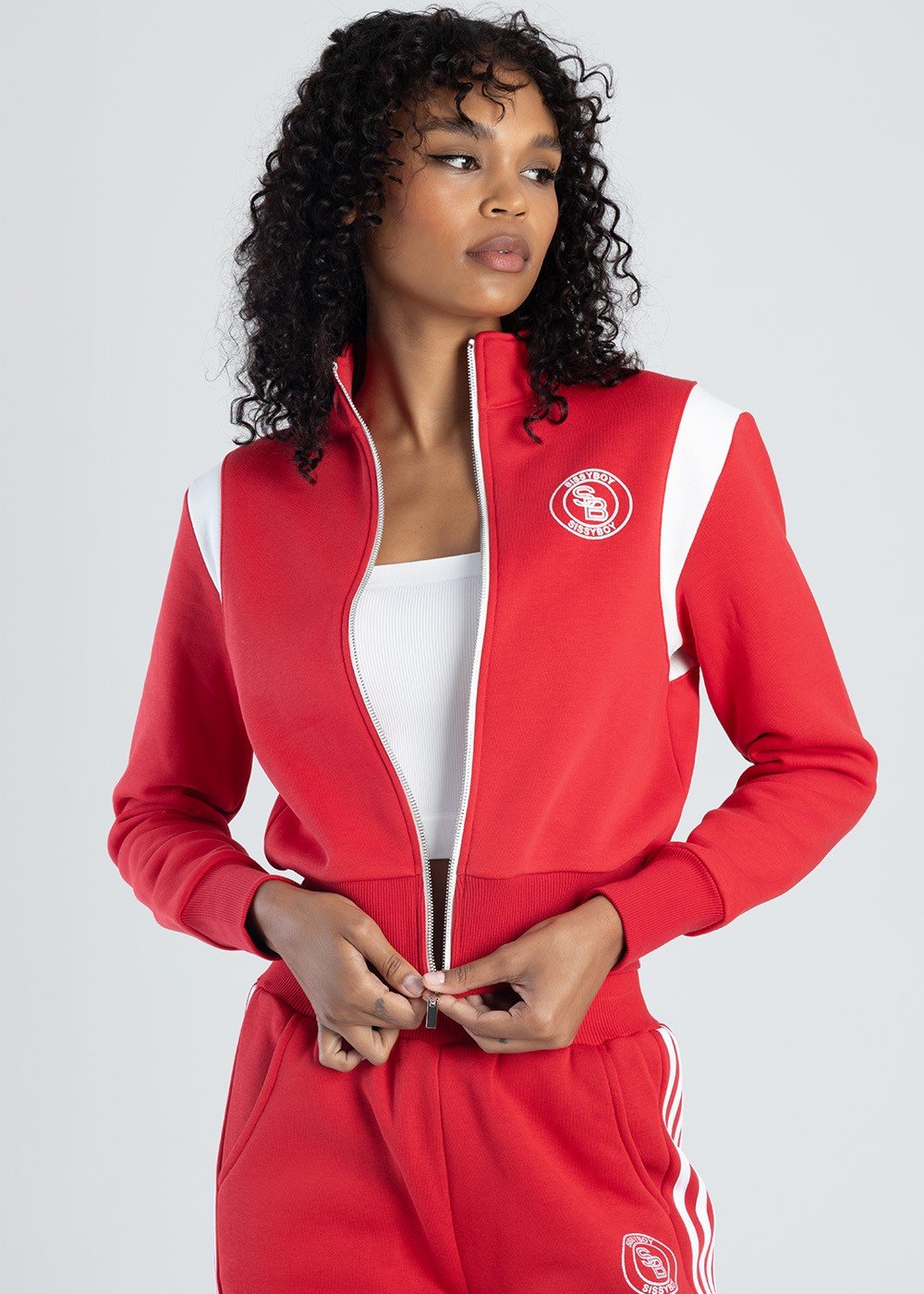Branded College Jacket - Red
