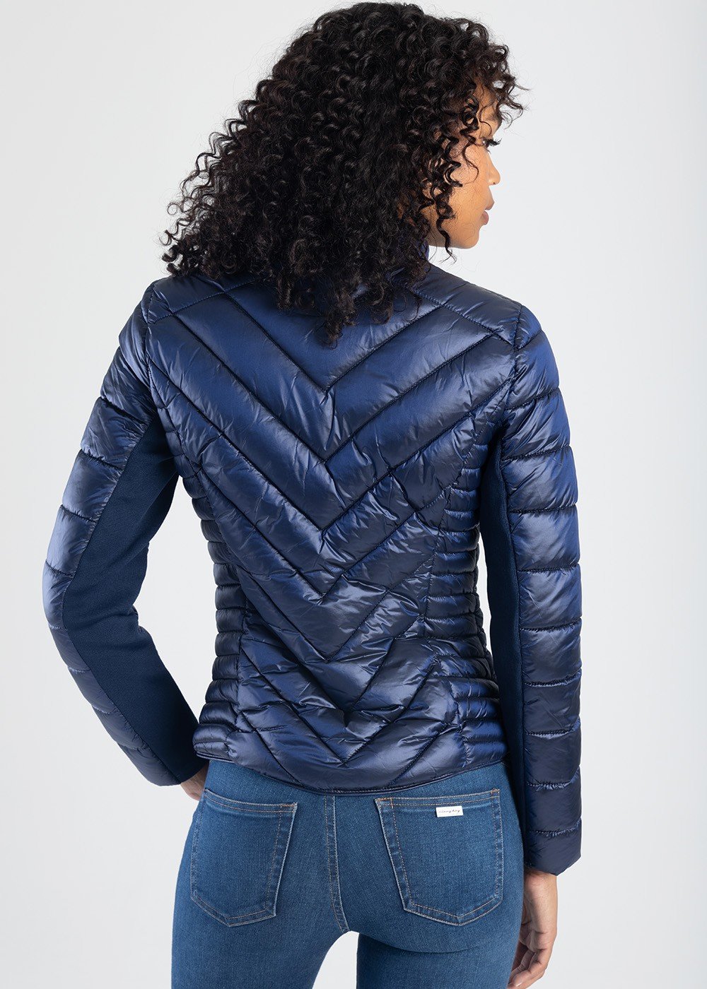Basic Quilted Puffer Jacket - Navy/Blue