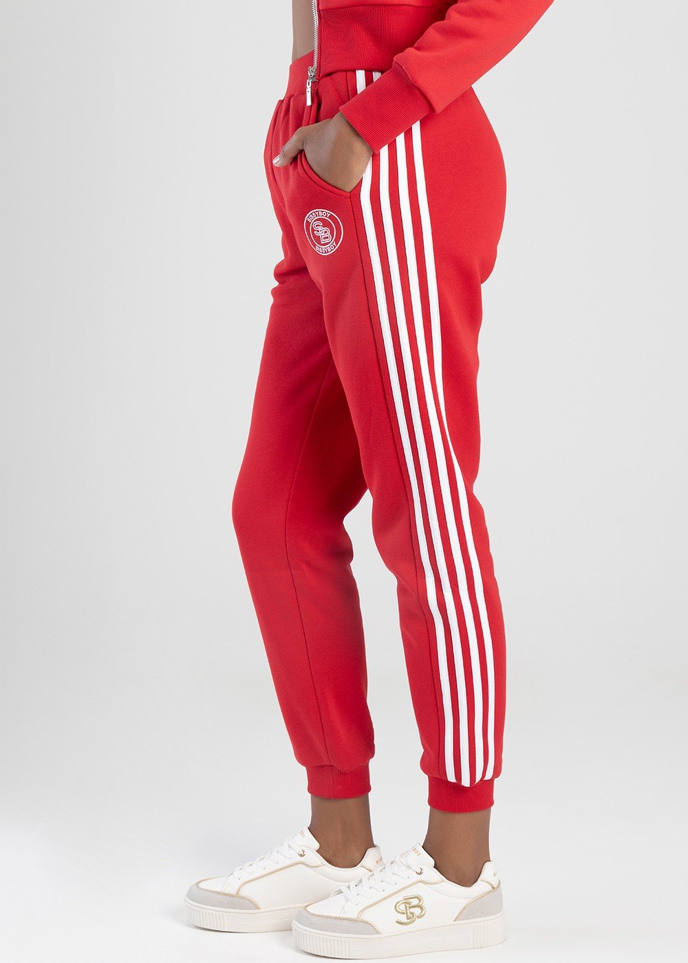 Branded College Track Pants - Red