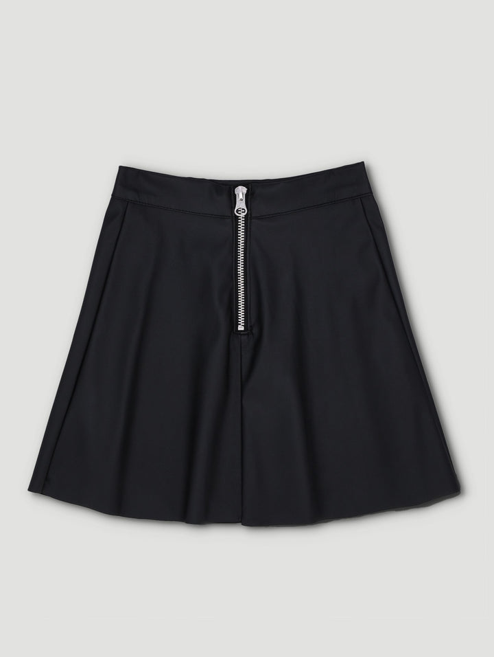 Pre-Girls Pleated Pleather Skirt - Black