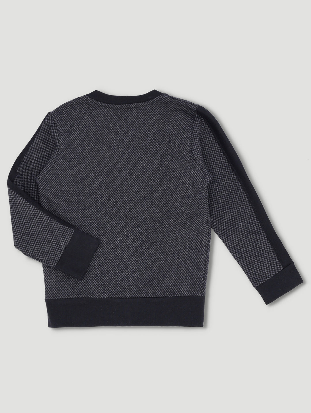 Pre-Boys Check Knit Zip Though Bomber Jacket - Black