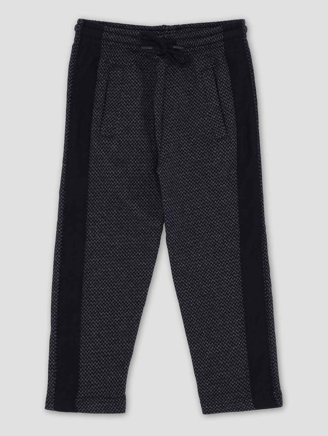 Pre-Boys Knit Check Pants - Black