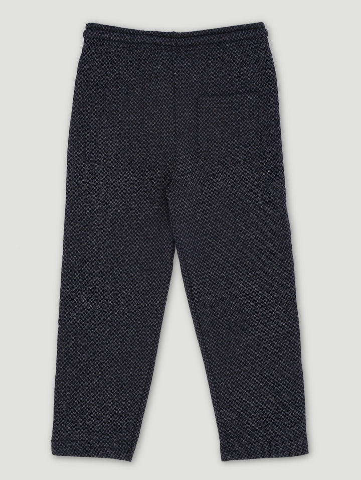 Pre-Boys Knit Check Pants - Black