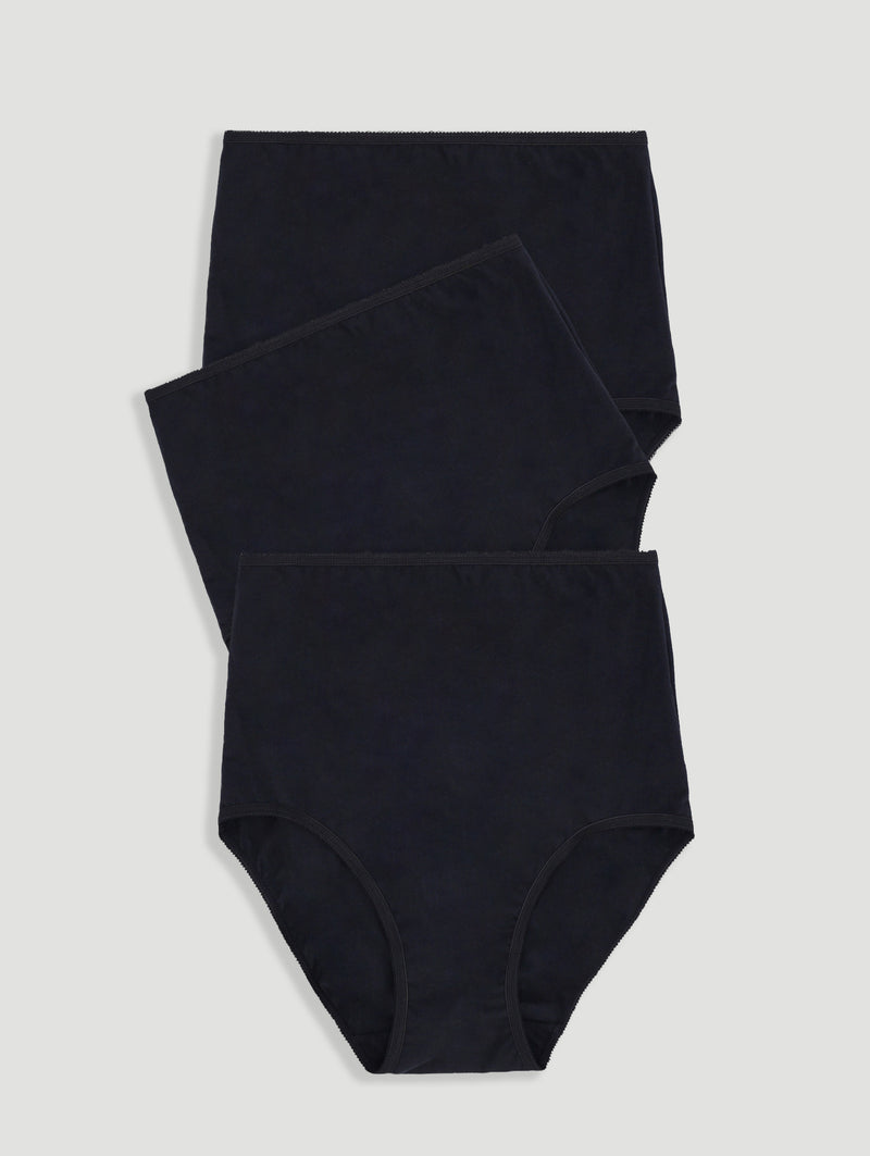3 Pack Stretch Brief Panty - Black