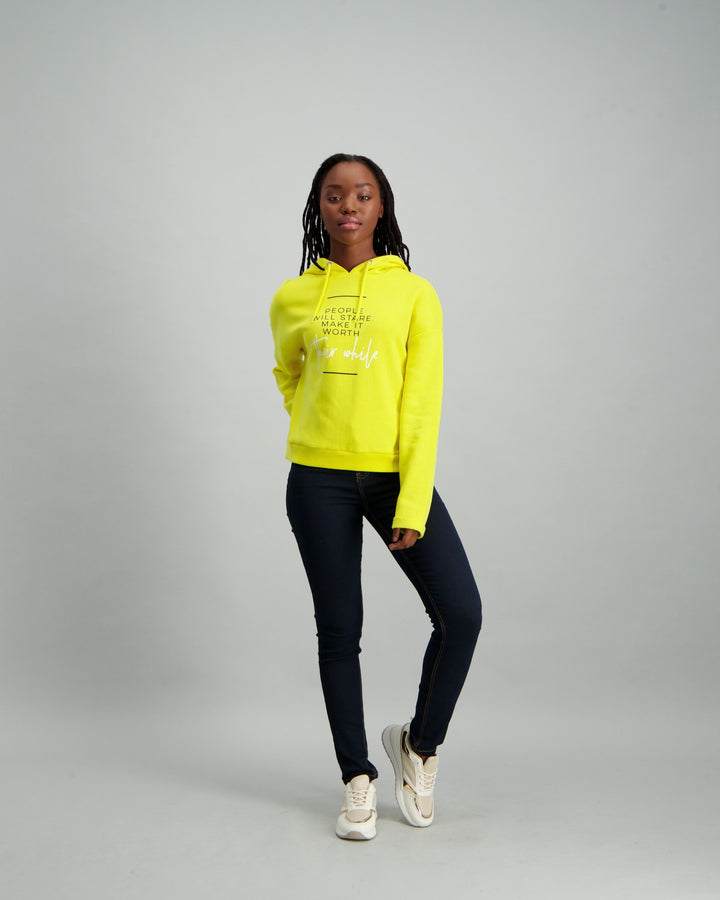 Ladies Hoodie - Bright Yellow