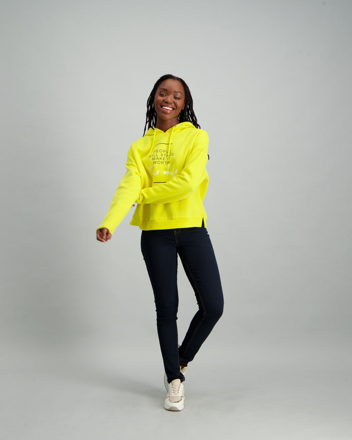Ladies Hoodie - Bright Yellow