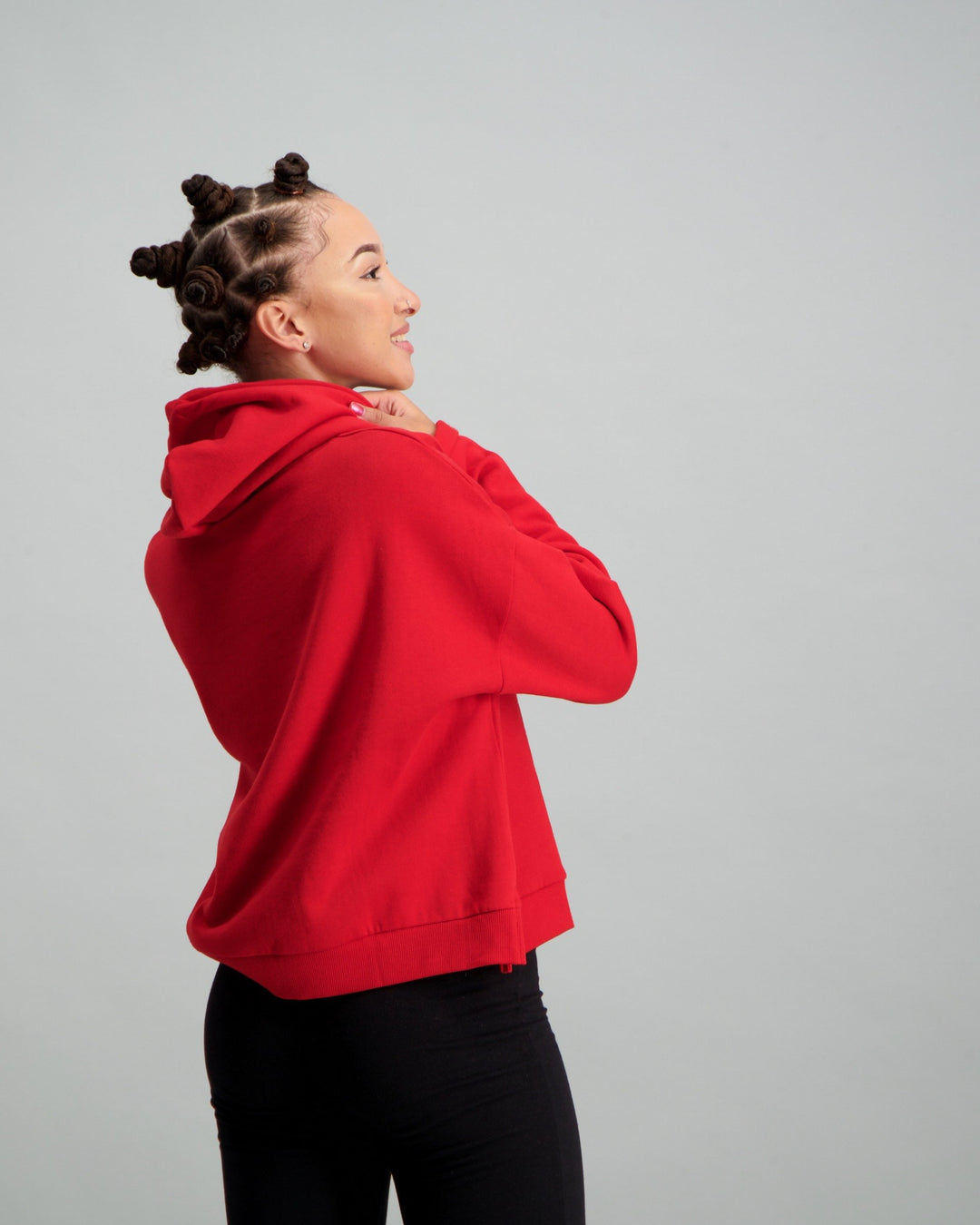 Ladies Slogan Hoodie - Dark Red