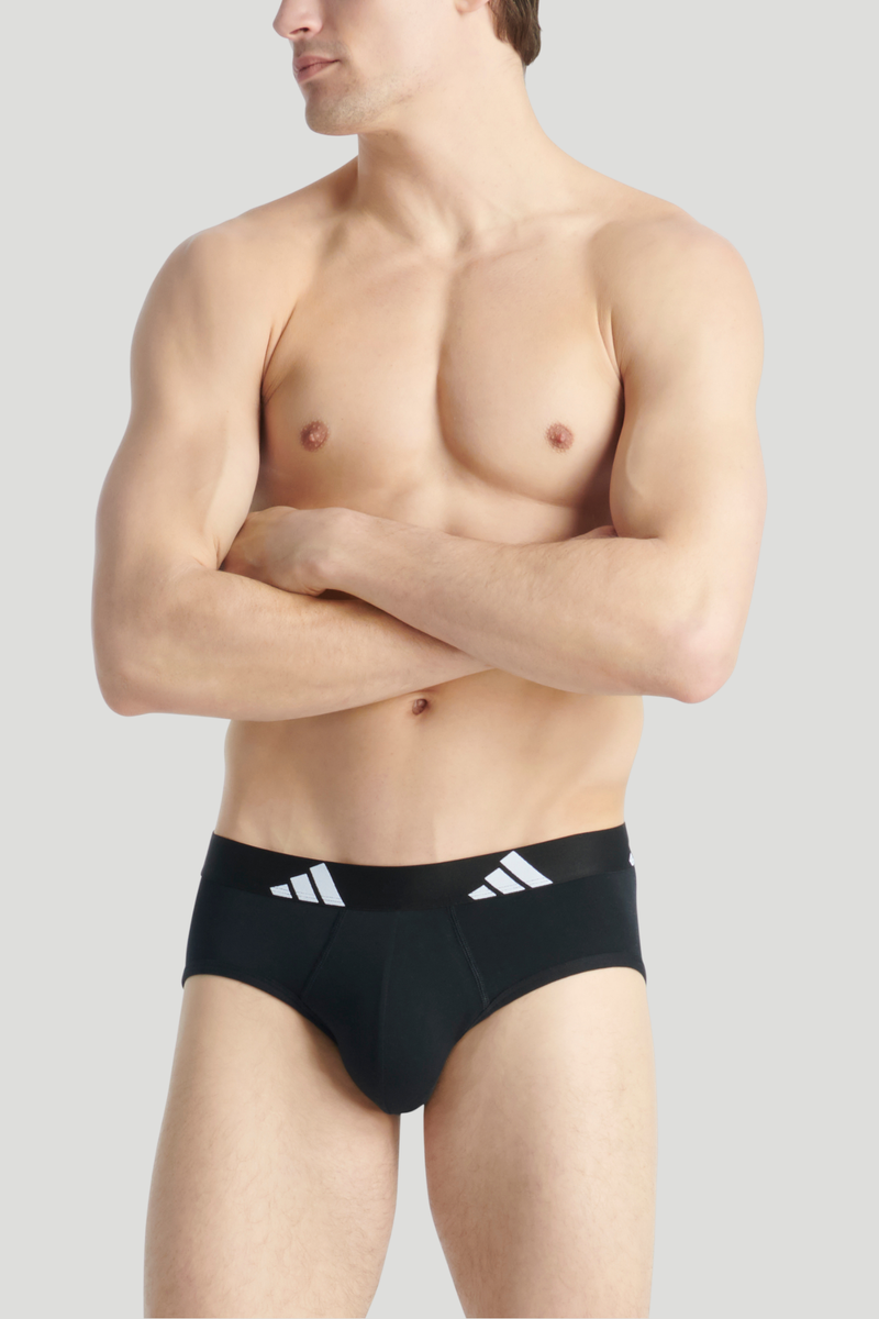 3 Pack Active Flex Cotton Brief - White/Grey/Black