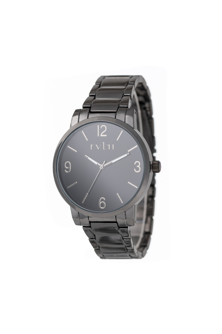 Revlri Gunmetal Case Black Dial Watch - Gunmetal