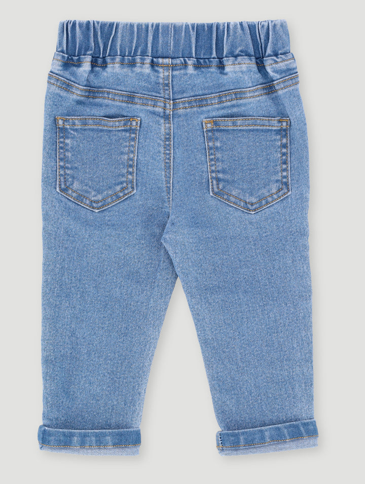Baby Boys Ribbed Denim Jean - Light Blue
