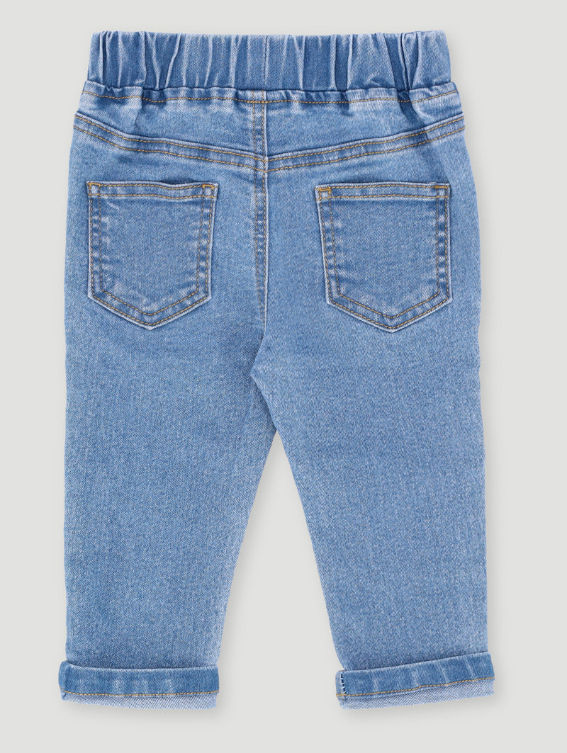 Baby Boys Ribbed Denim Jean - Light Blue