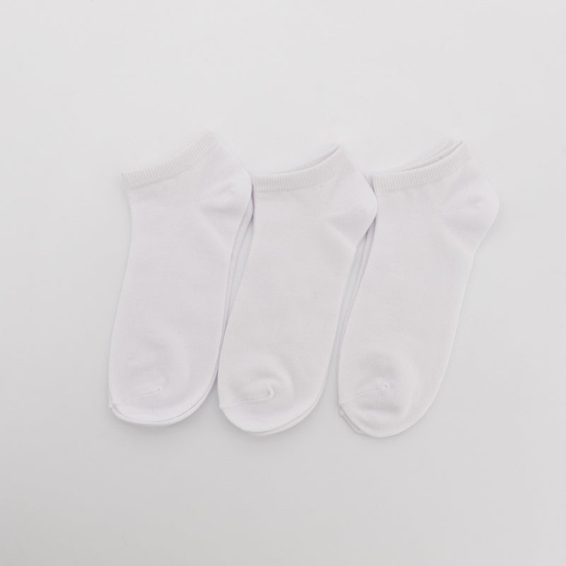 Mens - 3 Pack Plain Lowcut Socks - White