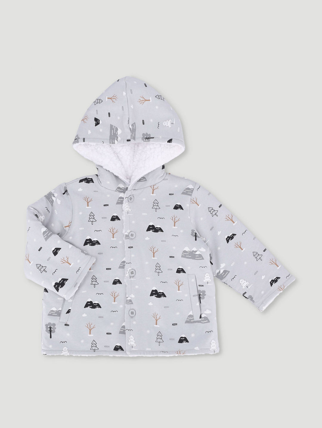 Keedo Baby Girls Snow Forest Soft Jacket - Grey