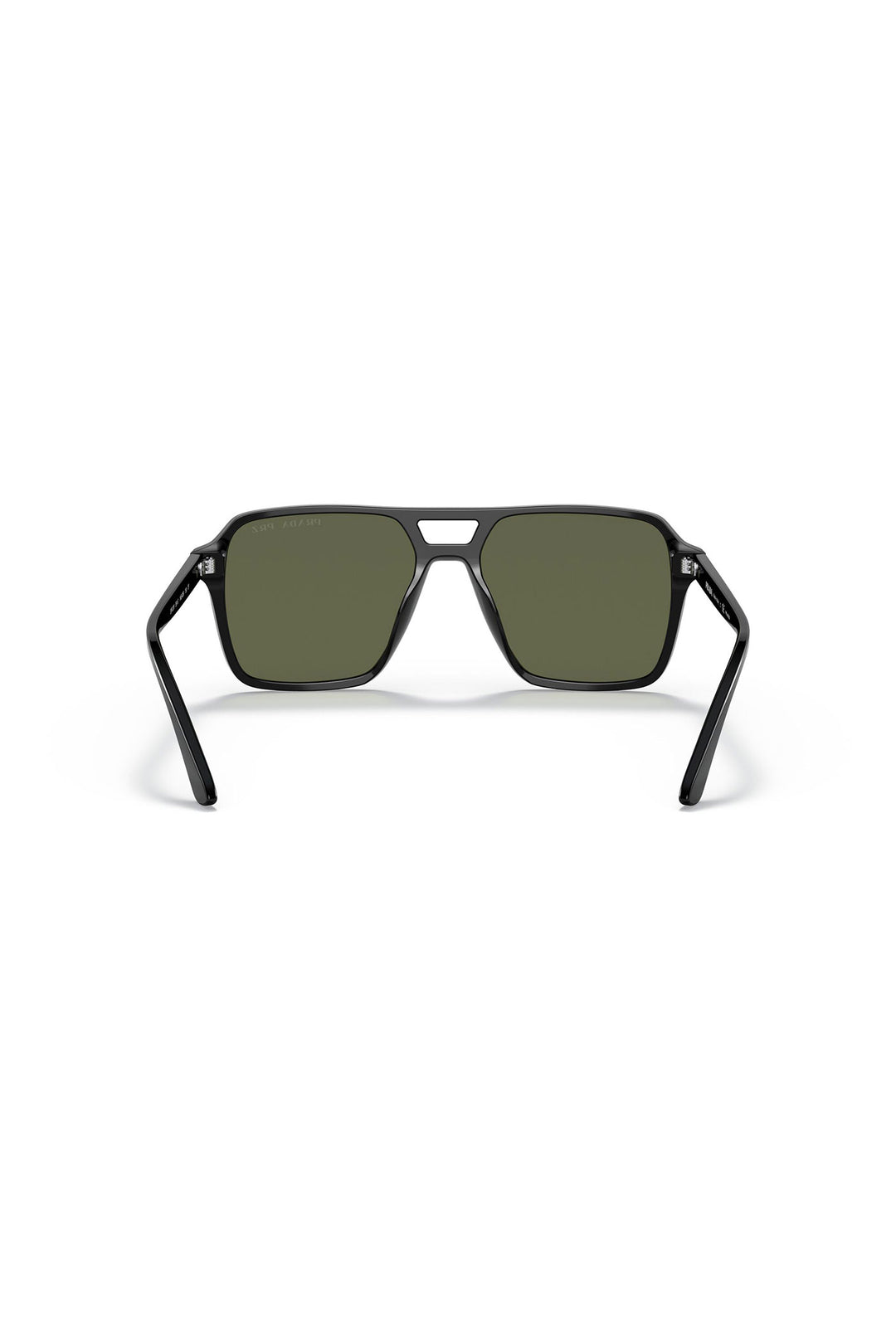 Square Frame Green Lens Sunglasses - Black