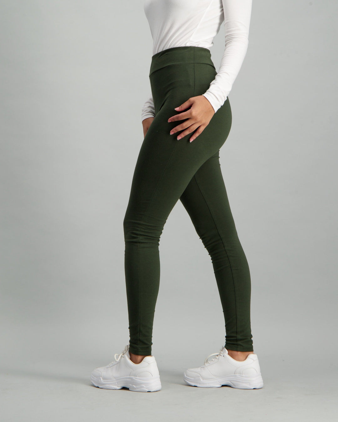 Ladies High-Waisted Legging - Khaki