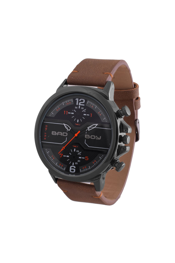 Bad Boy Reckless Watch - Gun & Brown