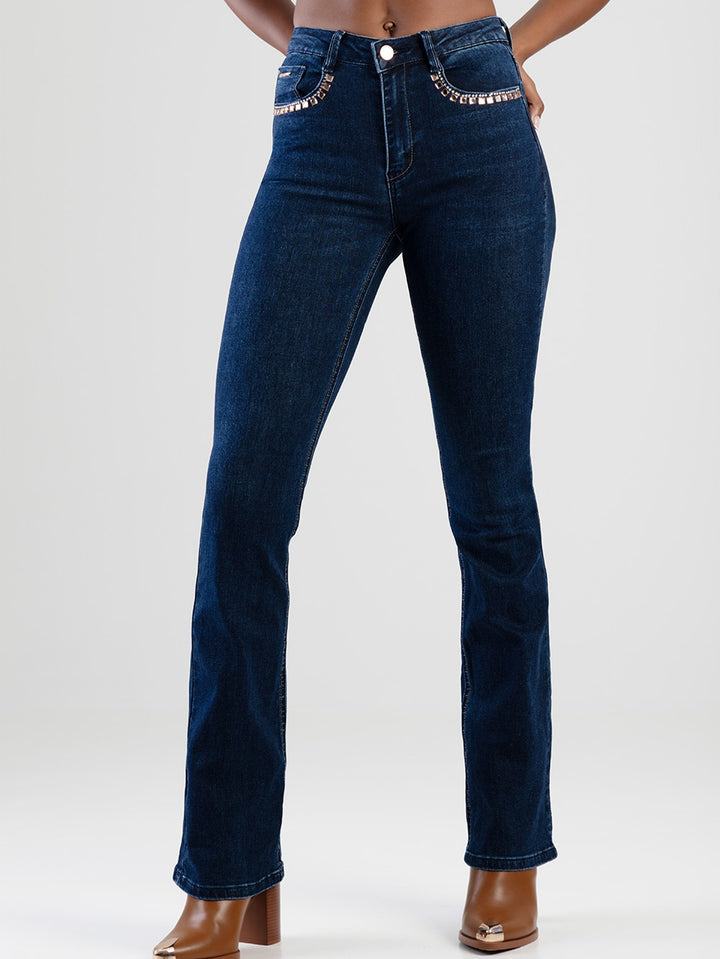 Axel Bootleg Denim Jean - Dark Blue