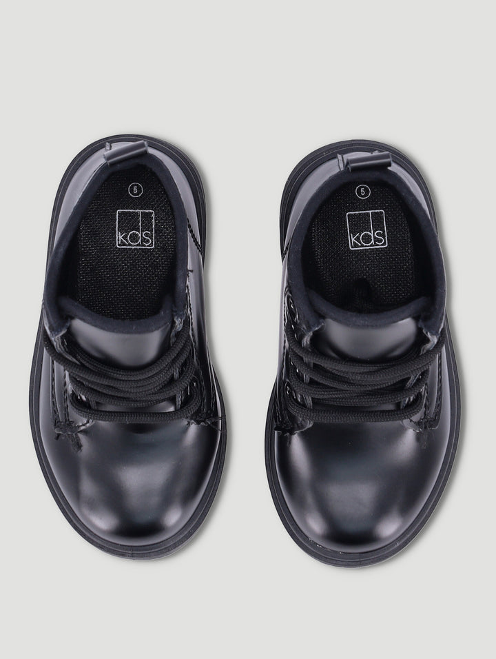 Pre-Boys Lace Up Boot - Black